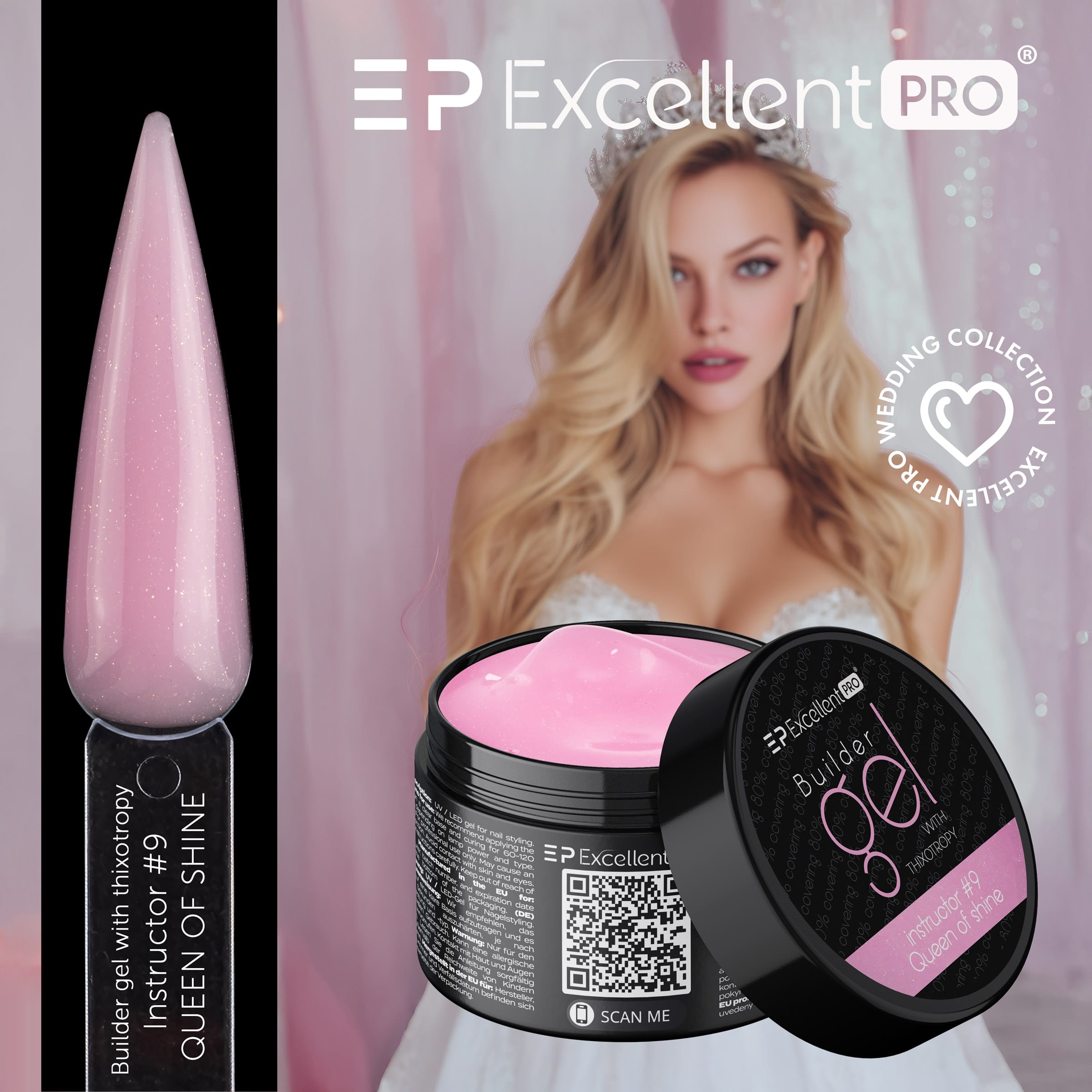 Excellent PRO Builder gel with thixotropy Instructor #9 QUEEN OF SHINE 50g - obrazek 3